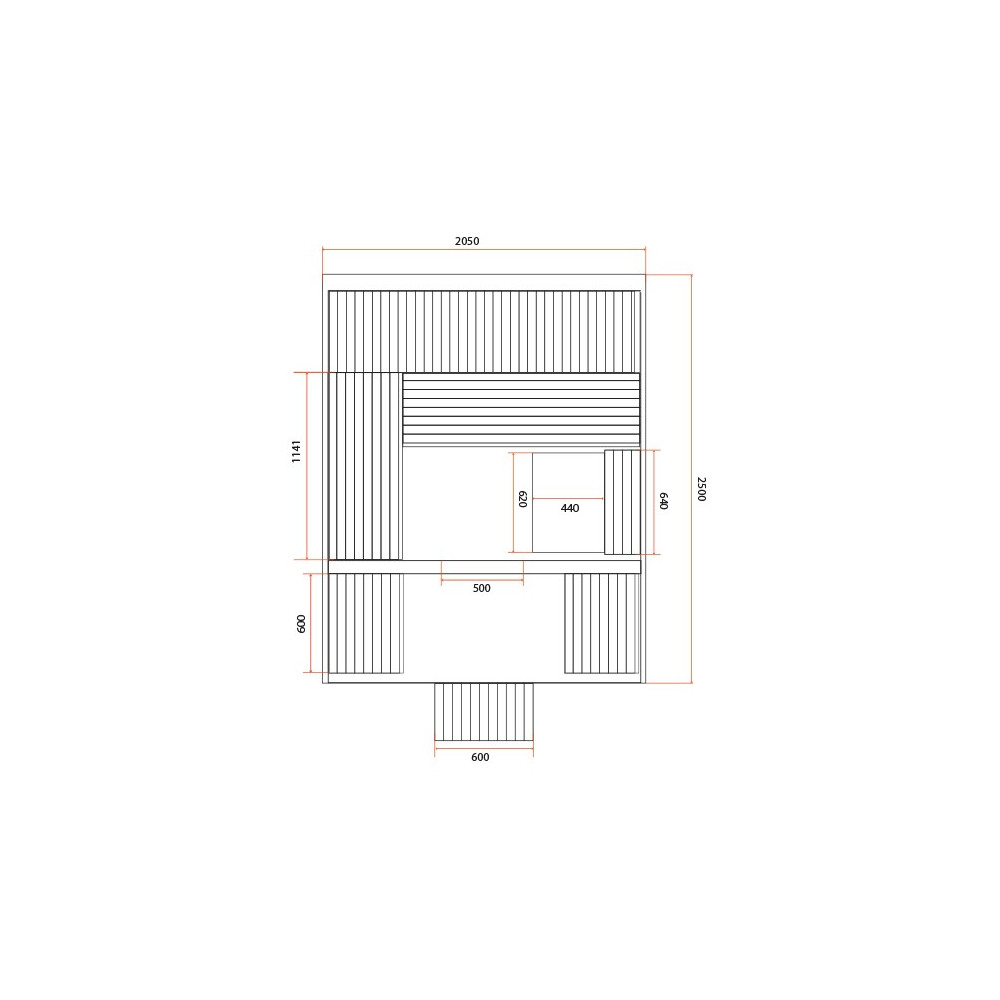 Sauna Gaïa - Luna - plan du sauna