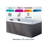 Spa 2 places Extérieur ou Intérieur Plug and play