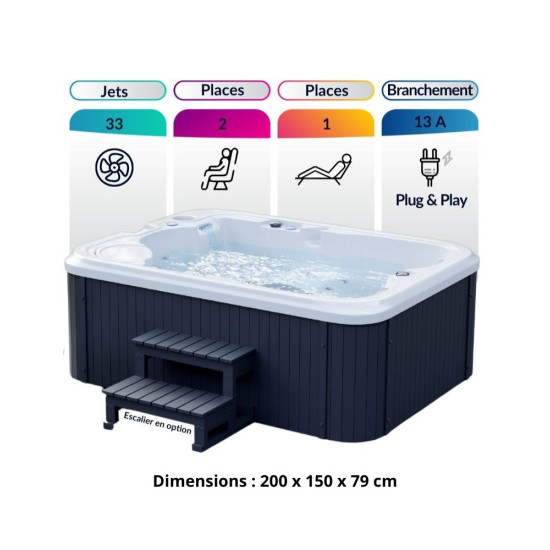 Spa 3 places Eco 3 RS  | Plug & Play, économique et facile à installer