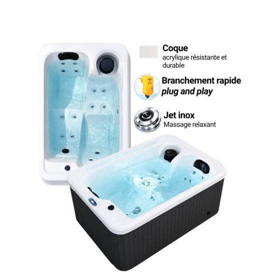 Spa 2 places Extérieur ou Intérieur Plug and play