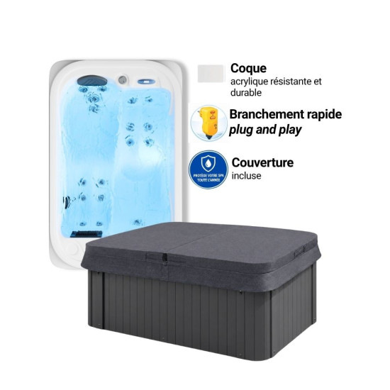 Spa 2 places Extérieur ou Intérieur Plug and play